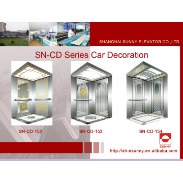 Elevator Cabin with Concave Golden Panel (SN-CD-152)